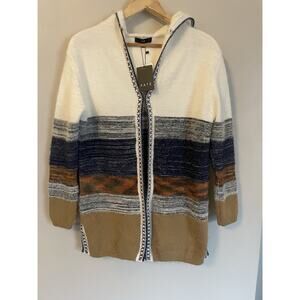 Boho Hooded Cardigan Sweater Soft Cozy Duster Jacket Women's XS NWT Fate